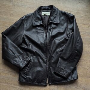 Women's Dark Brown Eddie Bauer Leather Jacket, Medium